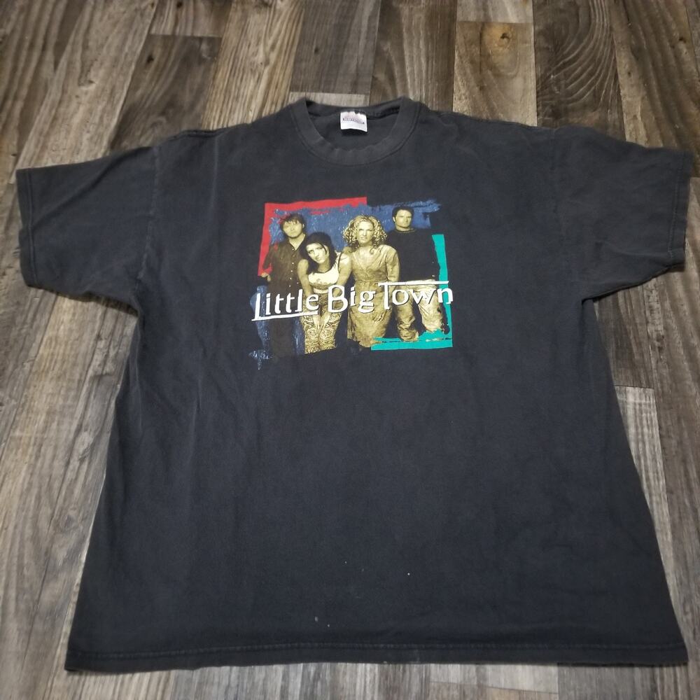 Vintage 90s Little Big Town Shirt Adult 2xl Black Big Logo Country Music